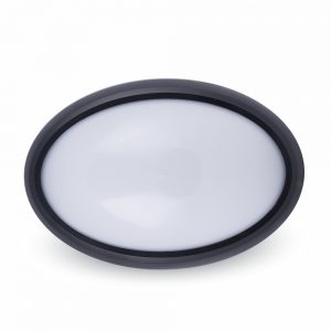 12W LED Full Oval Ceiling Lamp Black Body IP54 White