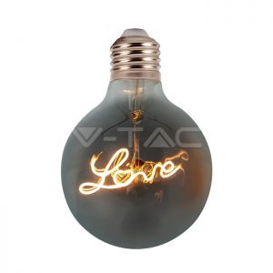 LED Bulb 5W E27 Filament G125 Smoky Glass 2200K