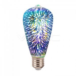 LED Bulb 3W E27 Filament 3D ST64 3000K