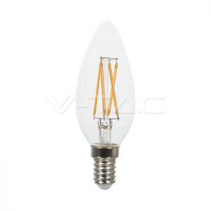 LED Bulb SAMSUNG Chip Filament 4W E14 Candle Clear Cover 2700K