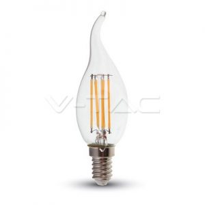 LED Bulb 4W Filament Candle Flame E14 Natural White