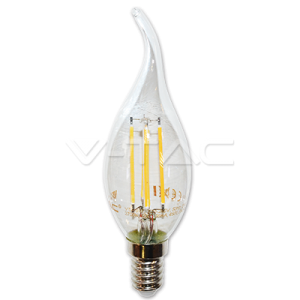 LED Bulb 4W Filament Patent E14 Candle Flame Warm White