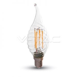 LED Bulb 4W Filament Twist Candle Flame E14 White