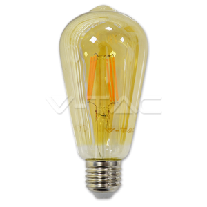 LED Bulb 6W E27 Filament Patent Amber Cover ST64 Warm