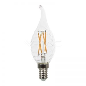 LED Bulb 4W Filament E14 Twist Candle Cross Tail Warm White Dimmable