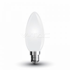 LED Bulb 4W Filament E14 White Cover Candle Natural White
