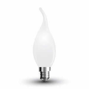 LED Bulb 4W Filament E14 White Cover Candle Tail Natural White