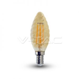 LED Bulb 4W Filament E14 Candle Amber Cover Twist Warm White