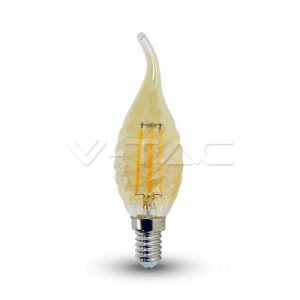 LED Bulb 4W Filament E14 Candle Tail Amber Cover Warm White