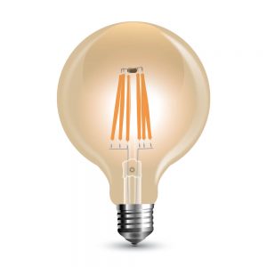 LED Bulb 8W Filament E27 G125 Amber Dimmable Warm White