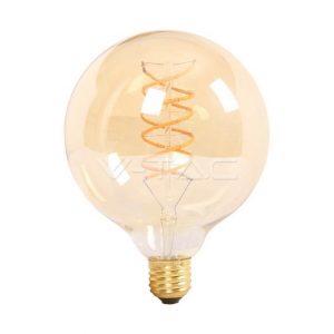 LED Bulb 6W Spiral Filament E27 G125 Amber Glass Warm White