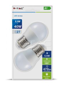 LED Bulb 5.5W E27 G45 Natural White 2pcs/Pack