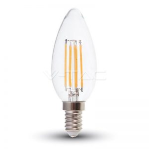 LED Bulb 6W Filament E14 Clear Cover Candle 4000K