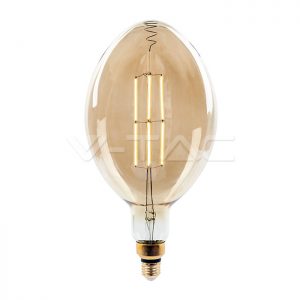 LED Bulb 8W Straight Filament E27 BF180 Amber Dimmable 2000K