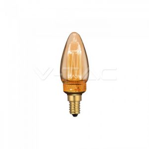 LED Bulb 2W ART Filament Candle E14 Amber Glass 1800KÂ±200K