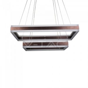 115W Soft Light Chandelier Dimmable Square Coffee 3000K