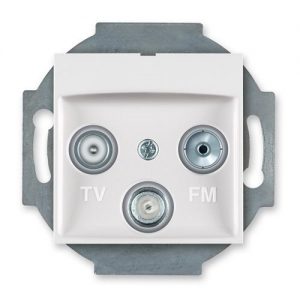 6012P.0 Mehanizam ant. priklj. PRESTIGE TV/FM - prolazna, beli b