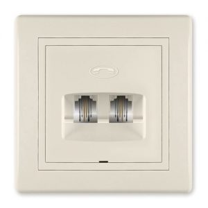 611.999 Prikljucnica telefonska PRESTIGE 2xRJ12 6/2, krem