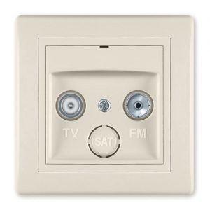 612P.999 Prikljucnica antenska PRESTIGE TV/FM - prolazna, krem