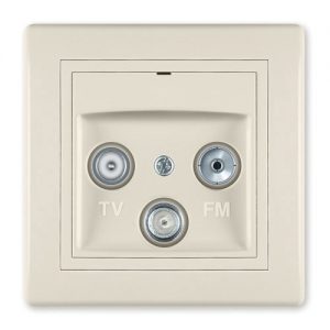 612S.999 Priključnica antenska PRESTIGE TV/FM/SAT - završna, krem