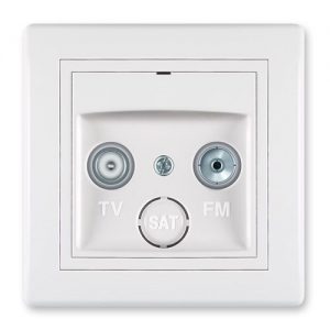 612Z.000 Priključnica antenska PRESTIGE TV/FM - završna, bela