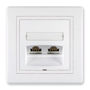 614S.000 Prikljucnica komunikacijska PRESTIGE 2xRJ45 Cat5e FTP, bela