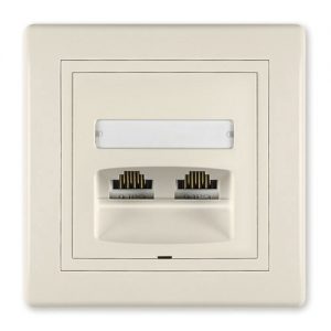 615S.999 Prikljucnica komunikacijska PRESTIGE 2xRJ45 Cat6 FTP, kr