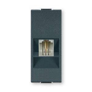 663.A Prikljucnica telefonska MODE RJ12 6/4 Cat3 1M, antracit blok