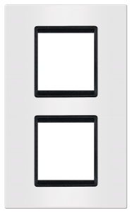 70142.0E Maska 2X2M vertikalna EXP BASIC, bela sa crnim nosacem