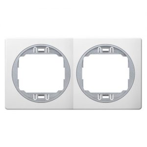 E6701.0S Maska dvostruka EON - horizontalna, bela sa silver nosacem