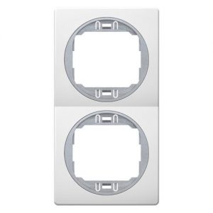 E6711.0S Maska dvostruka EON - vertikalna, bela sa silver nosacem