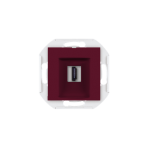 60163.3 Mehanizam priklj. PRESTIGE HDMI/HDMI female Keystone, bordo