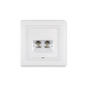 6131.000 Prikljucnica telefonska PRESTIGE 2xRJ12 6/6 Cat 3, bela