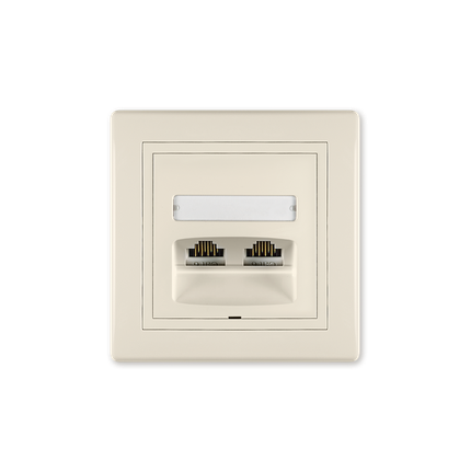 6131.999 Prikljucnica telefonska PRESTIGE 2xRJ12 6/6 Cat 3, krem
