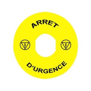 ZBY8130 oznaka Ø90 za nužno isključenje - ARRET D'URGENCE/logo ISO13850