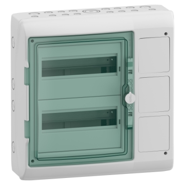 Mureva orman: kuciste za 3 Mureva PK uticnice i 2x12 modula (18mm), sa klemama, 460x448x160mm, IP65