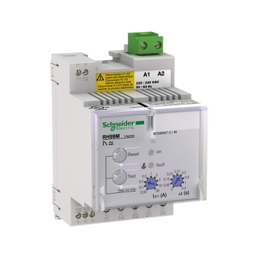 VigiPacT: RH99M - modularno rele diferencijalne zaštite, podesavanje 0,03-30A, trenutno ili sa kasnjenjem 0-4,5s, manuelni reset, 440/525VAC, montaža na DIN šinu