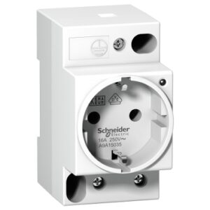 Uticnica modularna, 2P+E, na DIN sinu, 250V: 16A, sa indikatorskom lampicom