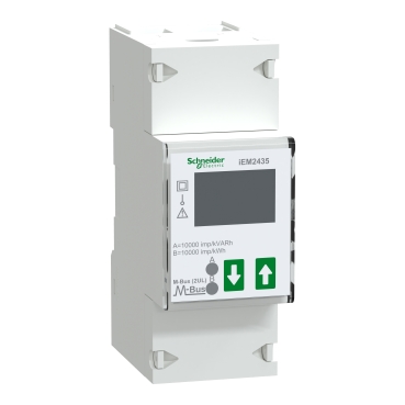 iEM2135: digitalno brojilo klase 1, 1P+N (kVh, kVArh, kV, kVAr, I, U, f, faktor snage), modularno, direktno do 100A, dve tarife, M-bus