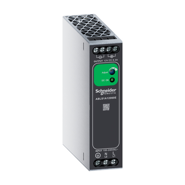 Easy Modicon ABL2: monofazno napajanje, ulaz 100...240V AC, 140...340 V DC, izlaz 12V DC, 75W, 6.3A, montaža na DIN šinu, IP20