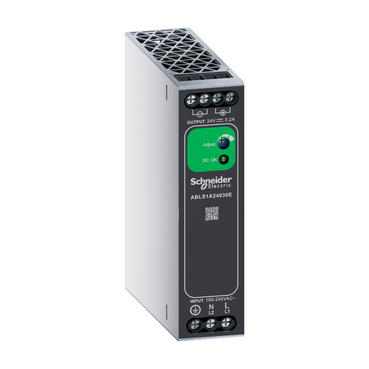 Easy Modicon ABL2: monofazno napajanje, ulaz 100...240V AC, 140...340 V DC, izlaz 24V DC, 75W, 3.2A, montaža na DIN šinu, IP20