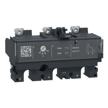 Kontrolna jedinica termomagnetna TM50D (In=50A, Ir=0.7-1.0In, Im=500A), za ComPacT NSX100/160, 3P