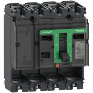 Osnova prekidaca ComPacT NSX100H, 4P, F, FC, 100A, Un=380/415V (Icu=70kA: Ics=70kA), bez zastitne jedinice