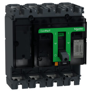 Osnova prekidaca ComPacT NSX250H, 4P, F, FC, 250A, Un=380/415V (Icu=70kA: Ics=70kA), bez zastitne jedinice