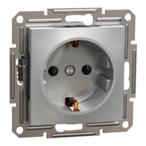 ASFORA: uticnica 2P+E, 16A, bez okvira, aluminijum