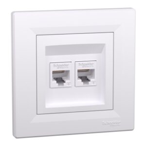 ASFORA: komunikaciona uticnica, 2xRJ45, kat. 6 UTP, bela