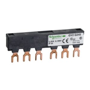 TeSys GV2, D, K, U: Sabirnice, 3P, 63A, za 2 prekidača, korak 45