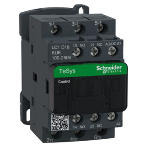 TeSis D Green: kontaktor 3P, 18A (AC-3), 32A (AC-1), 100-250V AC/DC, 1NO+1NC