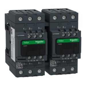 TeSys D: energetski kontaktorski par za reverziranje, blokada mehanička, 3P EverLink, ožičen, 40A (AC-3), kal. 230V AC, 50/60Hz, 1NO+1NC