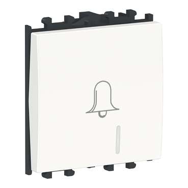 EasyStyl: taster, 2M, 16A na 12VAC, osvetljen, simbol zvona, plava LED sijalica, bela